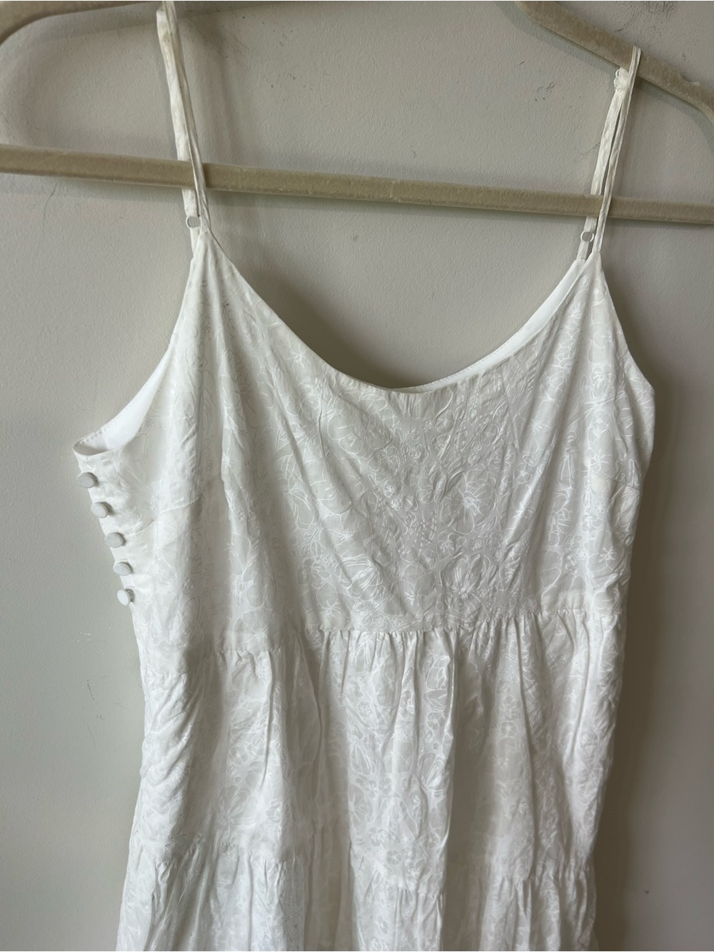 Club Monaco $269 Traveling Tiers Maxi Dress White Embroidered 100% Cotton - Picture 4 of 13